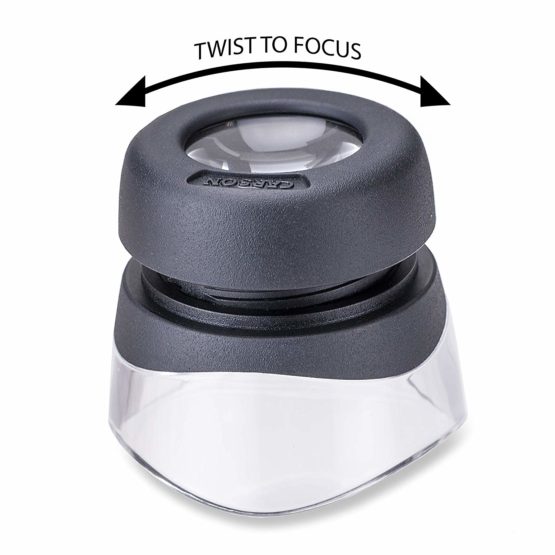 Carson Versaloupe 10x Focusing Loupe Magnifier with Transparent Stand - Image 2