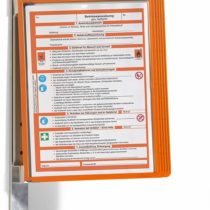Durable 591409 Display panel wall holder (Vario Magnet Wall 5, with 5 display panels A4) orange