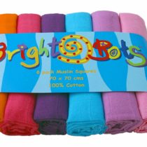 Bright Bots Girls Combo Muslin Squares (70 cm, Pack of 6)