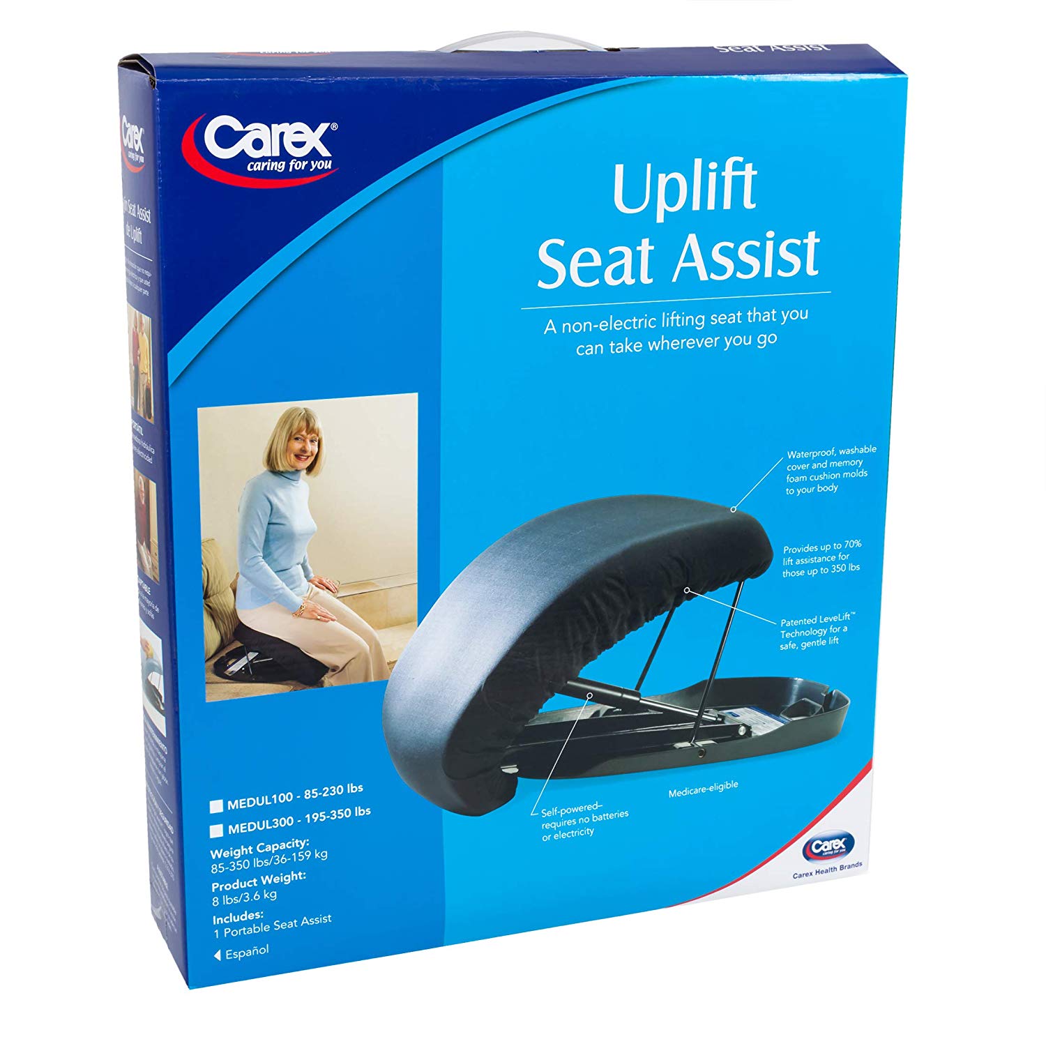 Uplift Seat Assist Cushion, Waterproof and Water Resistant Cover, Memory Foam Cushion Self