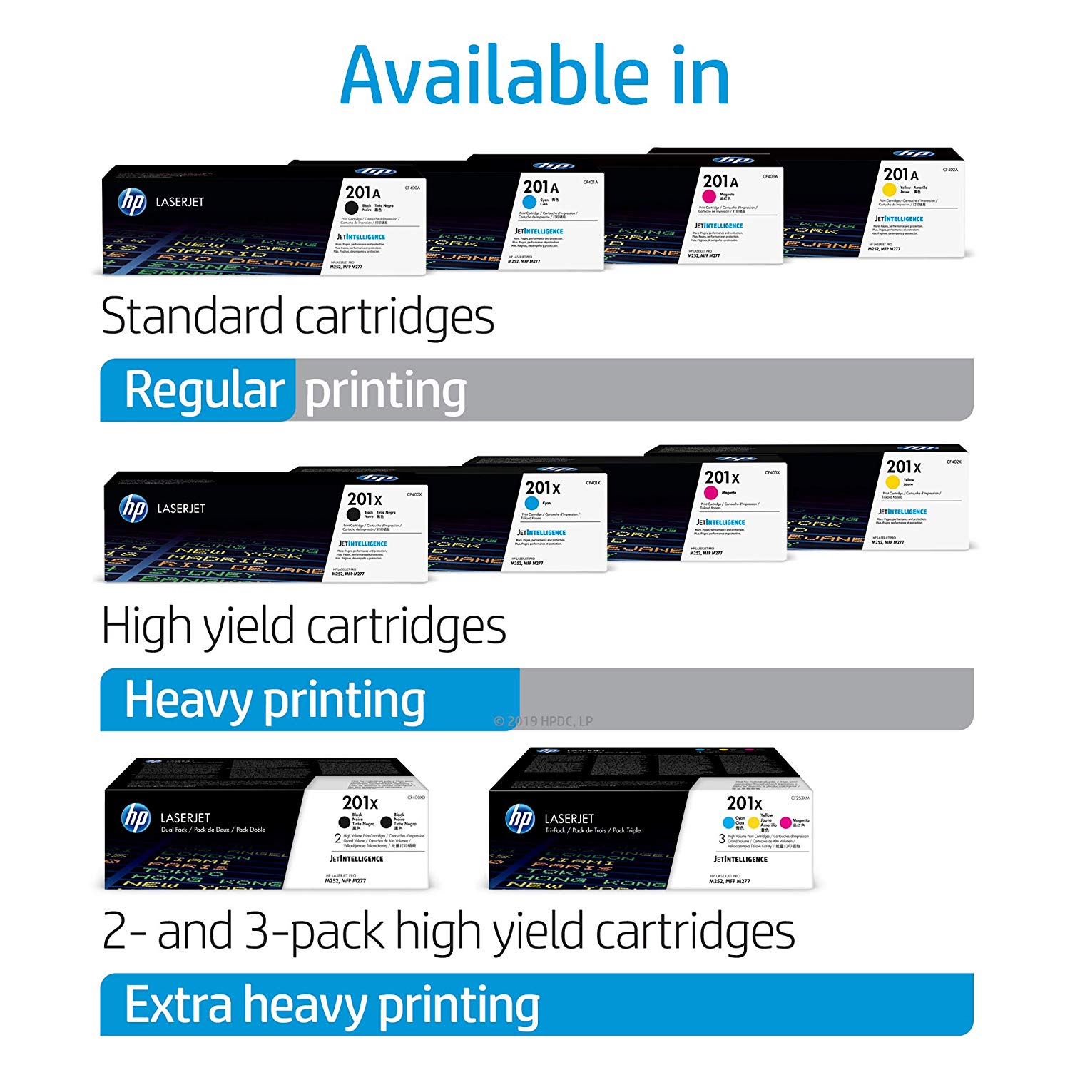 HP CF253XM 201X High Yield Original LaserJet Toner Cartridges, Cyan/Magenta/Yellow, Multipack,package may vary - Image 2