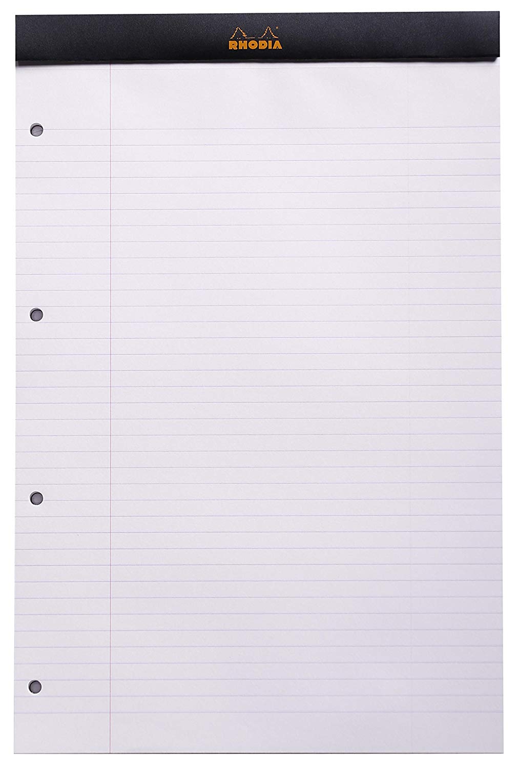 RHODIA 206009C, Stapled Notepad N°20 Black, A4+, Ruled, 80 Detachable Sheets 4-Hole Punched, 80G White Clairefontaine Paper - Image 3