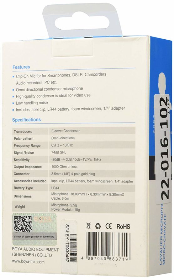 Boya BY-M1 Lavalier Microphone for Camera - Image 2