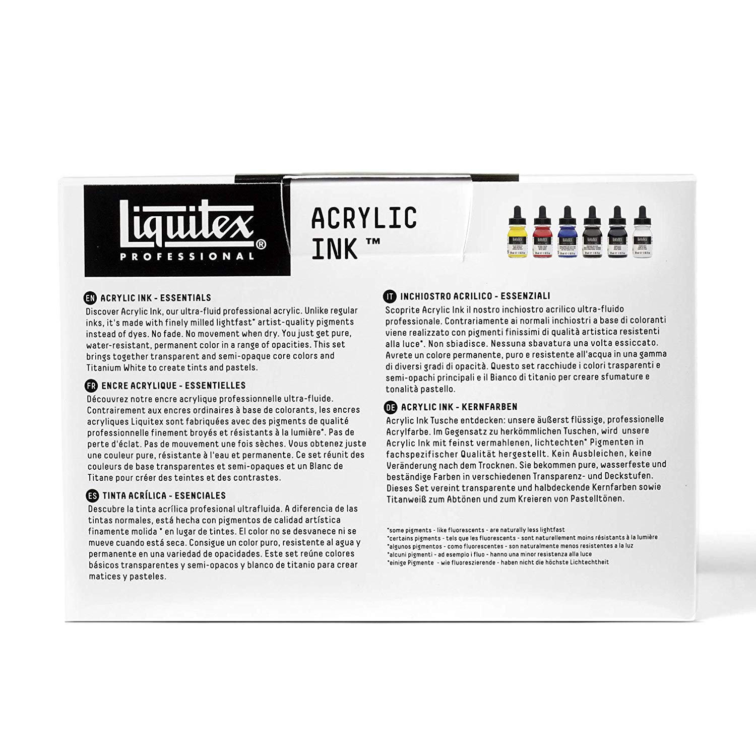 Liquitex Professional Acrylic Ink, Set of 6 x 30 ml Essential Colours, Multicolor - Image 4
