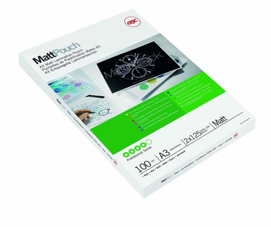 GBC A3 2x125 Micron Matt Laminating Pouches, Pack of 100, 3747235