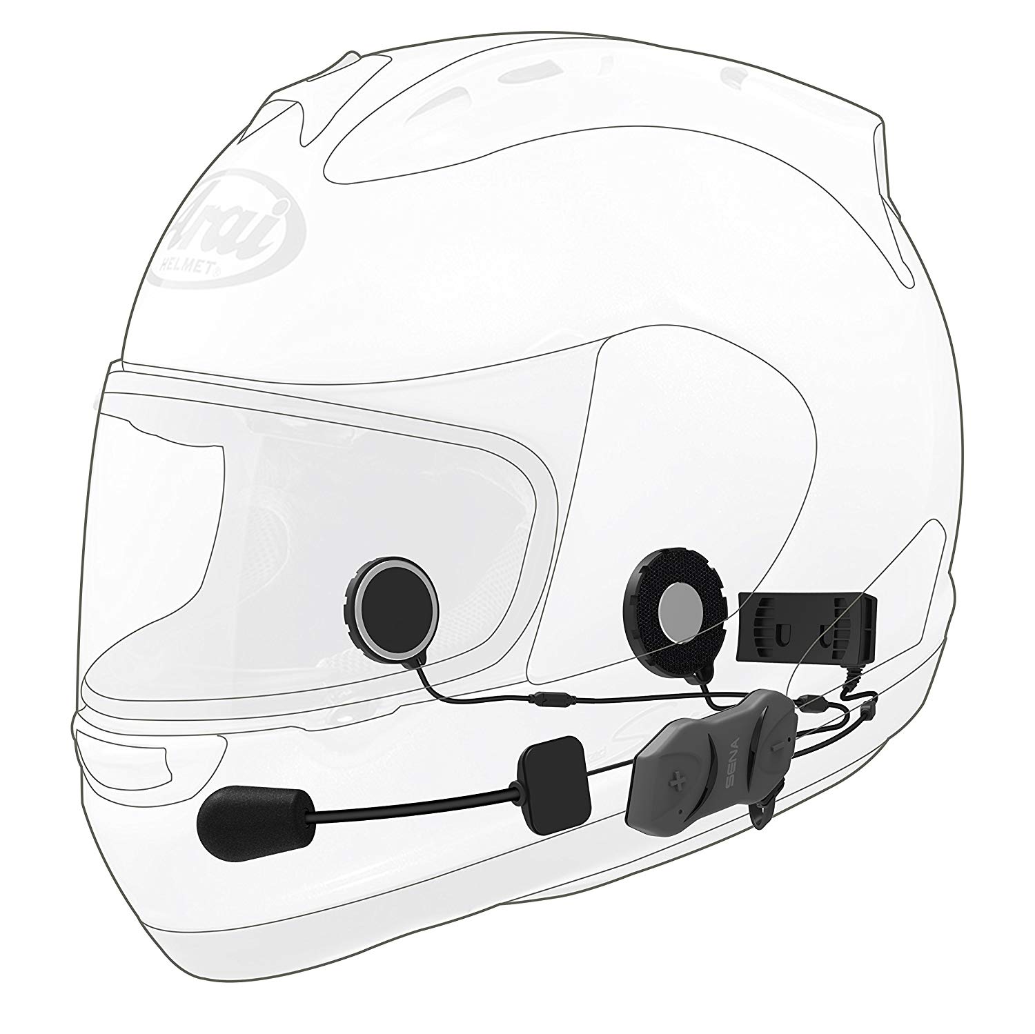 Sena 10R-01 10R Low Profile Motorcycle Bluetooth Communication System, Handlebar-Remote not contained, Black, universal - Image 3