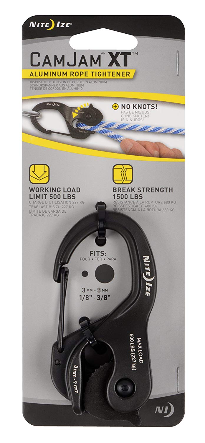 Nite Ize NCJLA-01-R3 Cam Jam XT Aluminum Cord Tightener, Black, Large - Image 3
