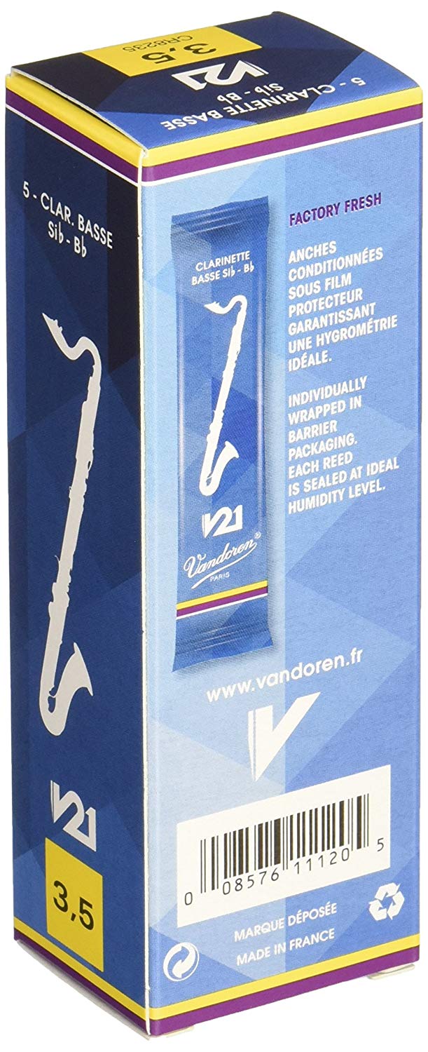Vandoren V21 Bass clarinet reeds, box of 5 - Strength 3,5, black - Image 2