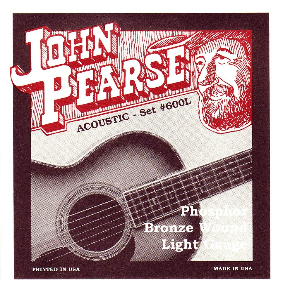 John Pearse Strings® 600L For Acoustic Guitar - Phosphor Bronze Wound - Light Gauge 12-53, Small Medium Large X-Large 2X-Large