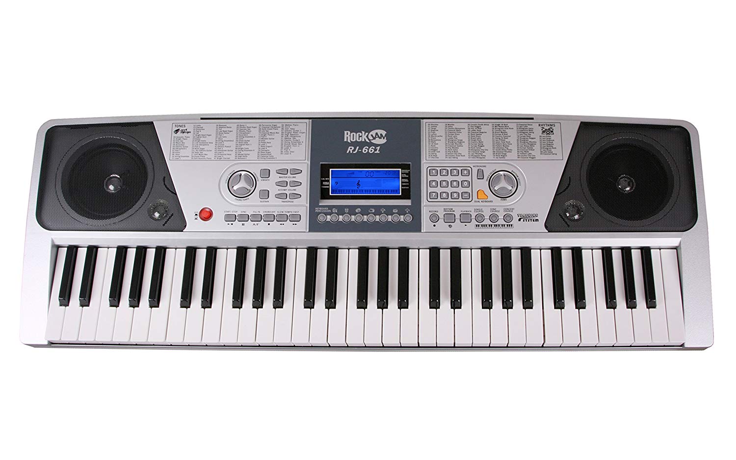 RockJam 61 Key Keyboard Piano Kit with Stand, Bench, Headphones & Lessons, Grey, 61-Key - Image 3