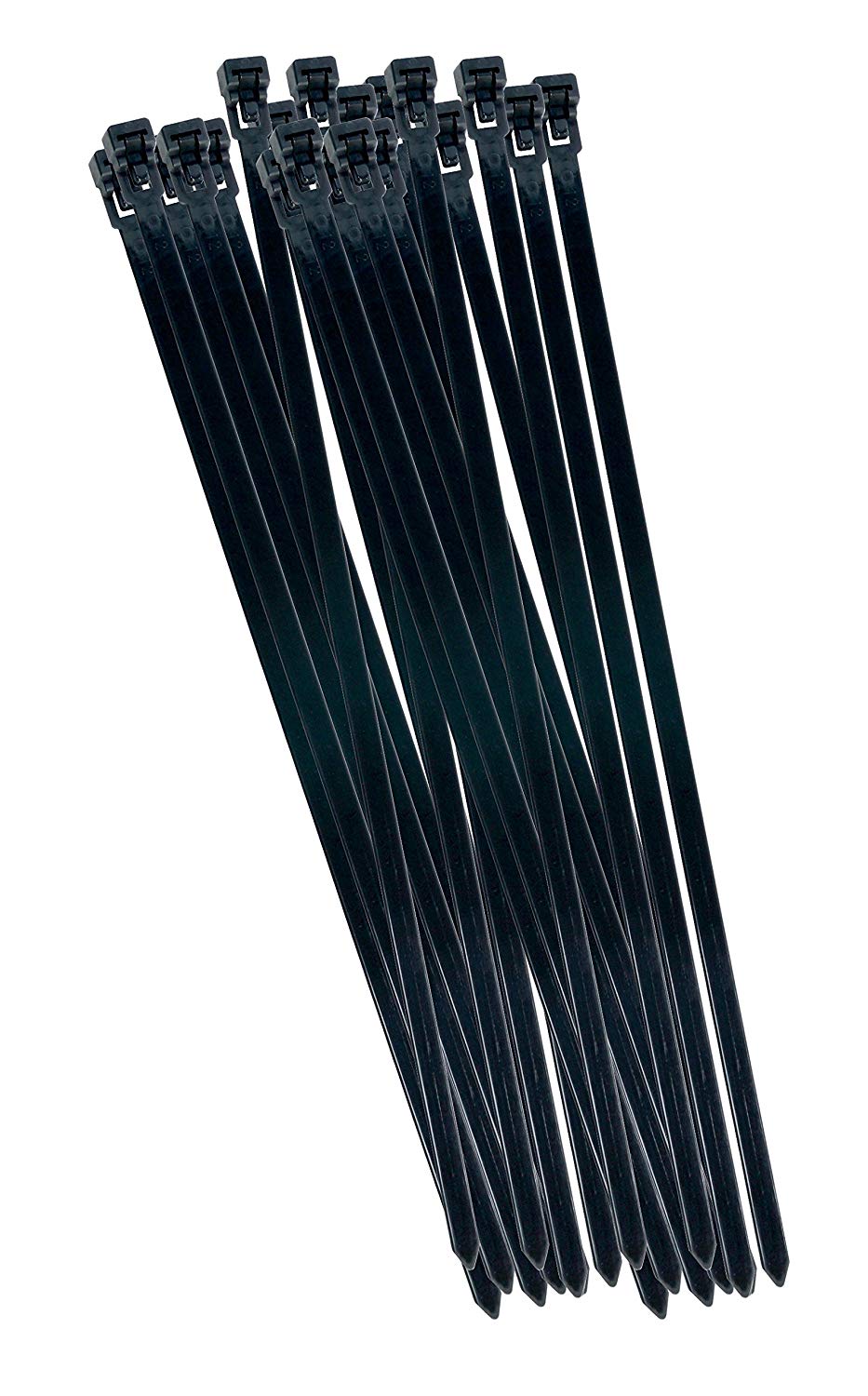 Reusable Cable Ties 7,5x300mm 50 Pieces, Black, 7.5 x 300 mm