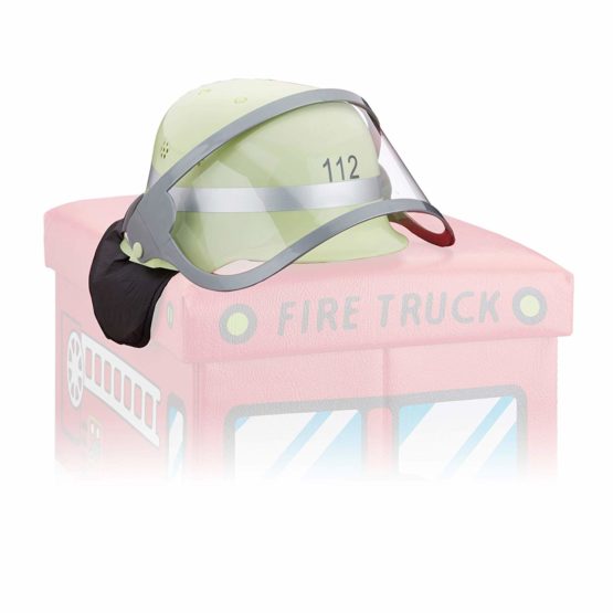 Fireman Helmet Kids, Adjustable, Flip Down Visor, Neck Cloth, Fire, H x W x D: 24.5 x 22.5 x 28 cm, Yellow - Image 2