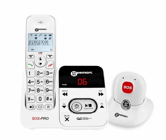 Geemarc AMPLIDECT295 SOS PRO- Amplified Cordless Telephone with Integral Answering Machine and Pendant for Emergency Situation- White (UK Version) - Image 2
