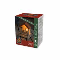 Konstsmide 2821-100 LED Wooden Market Stall “Toy Seller” with Orange Roof Christmas Light ,3 Warm White Diodes, Natural, 12.5 cm*9.5 cm*11.5 cm