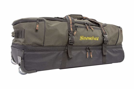 Snowbee XS Deluxe Travel Rolling Bag with Pull Out Handle & Two Way Zip Closure - Green/Black, One Size - Image 2