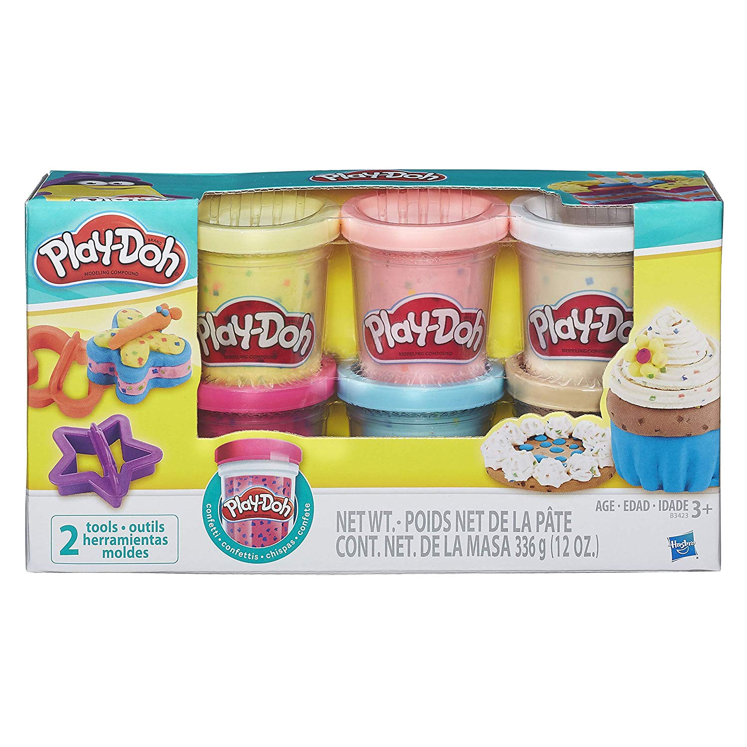Play-Doh Confetti Collection, 6 Pack of 2-Ounce Cans, Kids Toys, Party Favors, Multicolored, Einzel