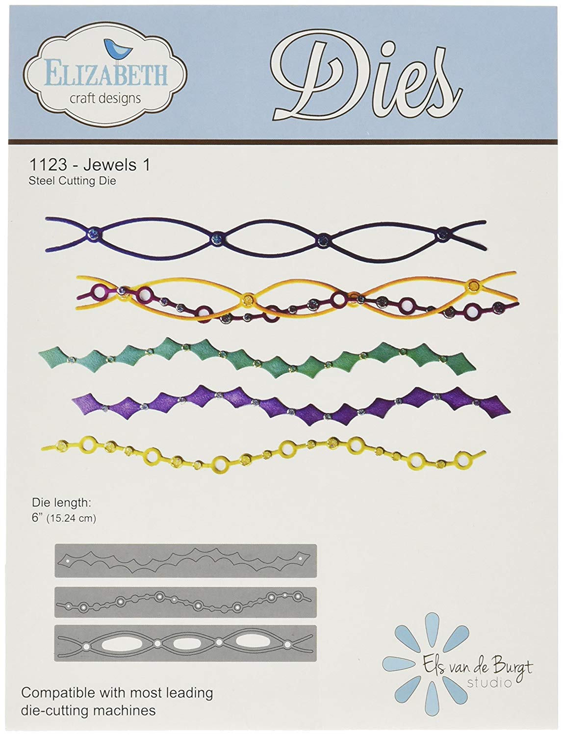 Elizabeth Craft Designs Metal Die Jewels 1, 6-inch , ECD1123, Grey, 15.5x2x0.1 cm
