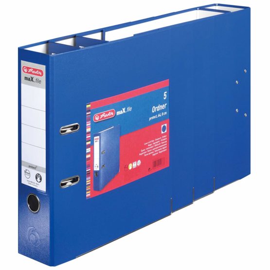 Herlitz max Protect A4 8cm Lever Arch File - Blue (5 Pieces) - Image 2