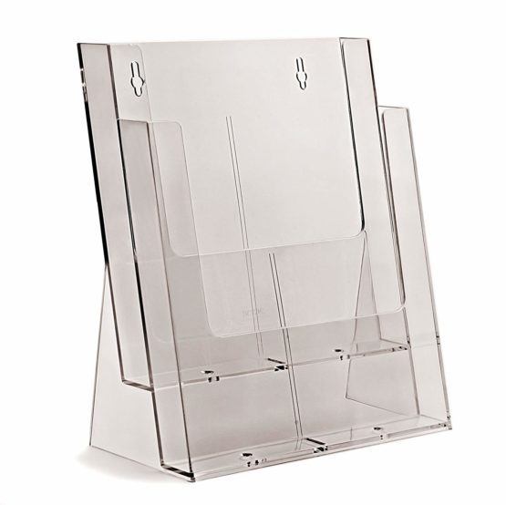 Taymar 2C230 Two Tier Display Stand for A4/DL Leaflets and Brochures - Clear - Image 2