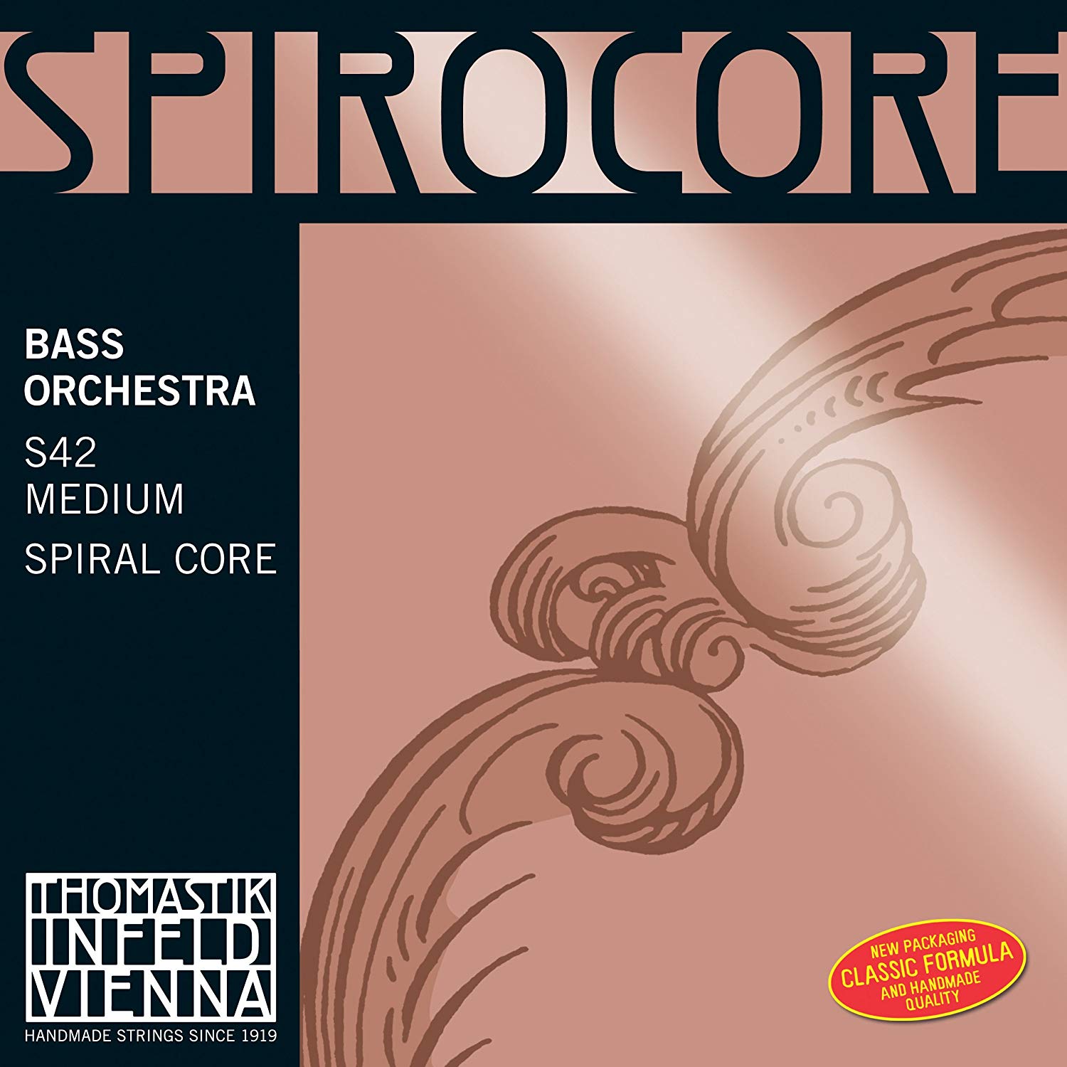 Thomastik Saiten für Kontrabass Spirocore Spiralkern Orchesterstimmung Satz 3/4 mittel für Mensur 1040-1060 mm / 41-41.7"