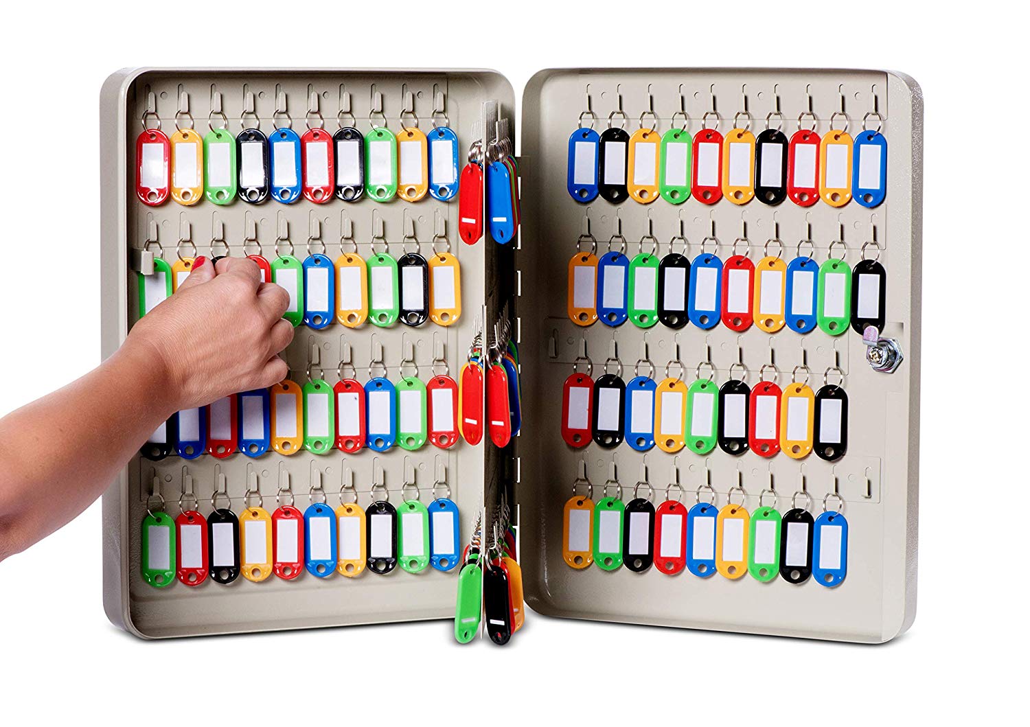 MAUL Wall Mounted Key Cabinet, 140 Keys, 37x28,5x8cm, Grey, 37 x 28.5 x 8 cm - Image 3
