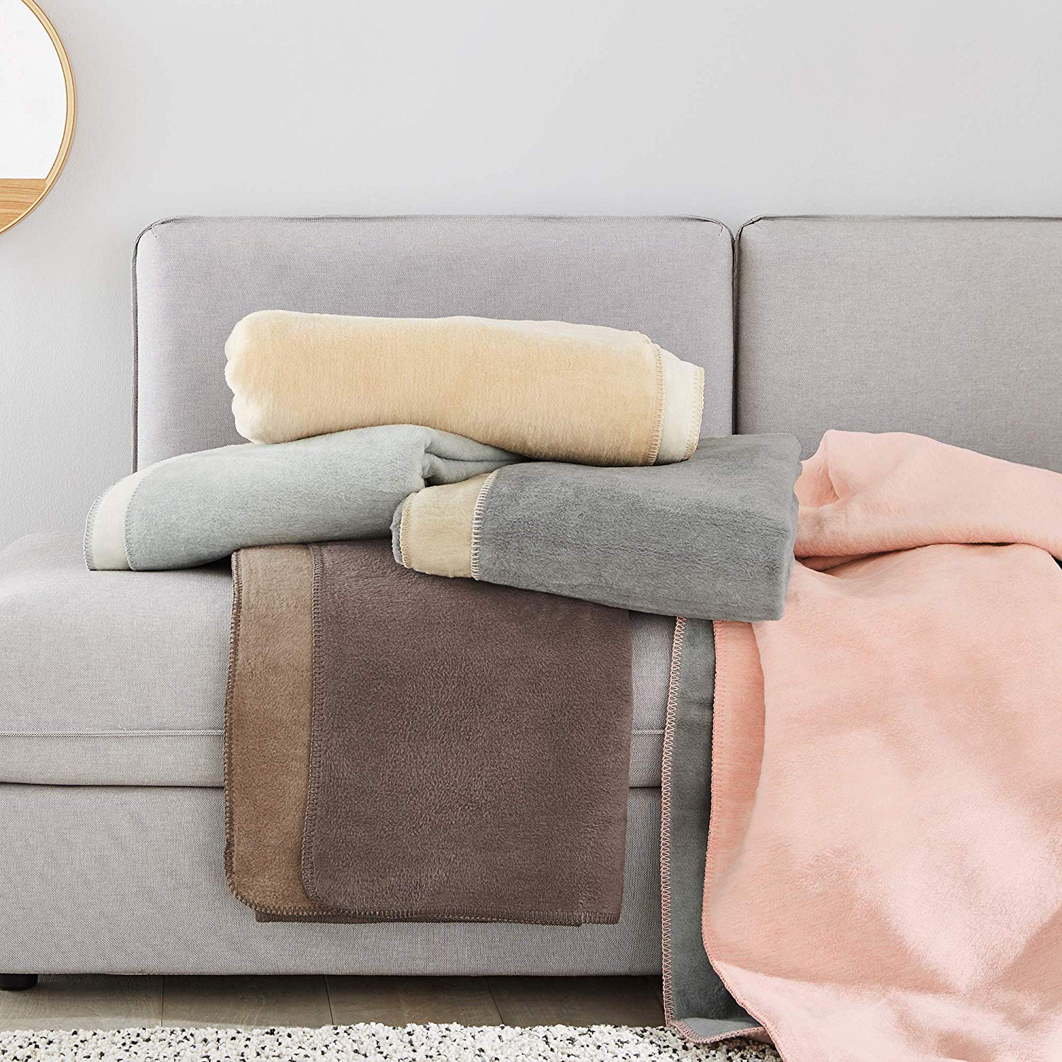 Ibena 2340/840 Cotton Blend Blanket 200 x 150 x 1 cm Grey/Silver, Grey / Silver, 200x150x1 cm - Image 2