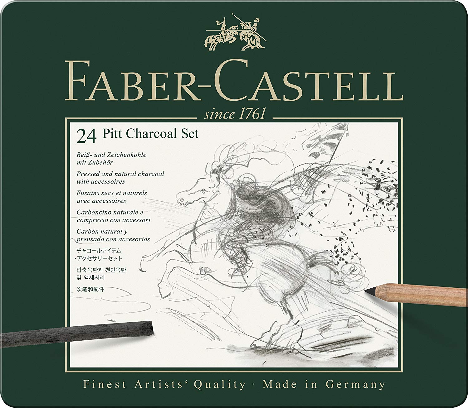 FABER-CASTELL PITT CHARCOAL SET X 24 ITEMS, FC112978, 24 count (Pack of 1)