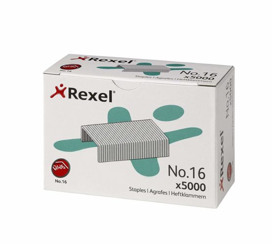 Rexel No.16 24/6 mm Standard Staples, For Stapling up to 20 Sheets, Use with Desktop Staplers and Pliers, Box of 5000, 6010