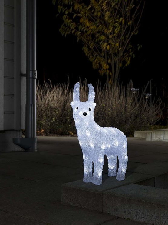 Konstsmide 6139-203 LED Acrylic Figure"Baby Reindeer"/Outdoor Christmas Lights (IP44) 32 Ice White LED Lights/Transparent Cable, 38 x 29cm - Image 3