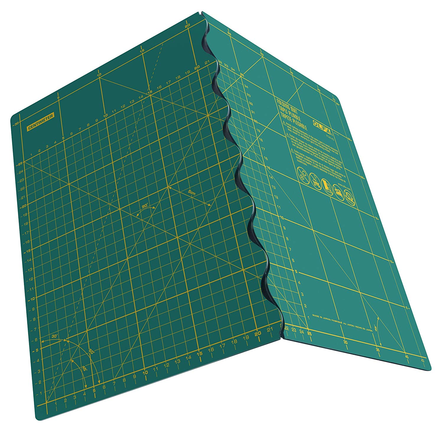 (L) OLFA FCM-A2 - Plancha de Corte plegables 630x450x2,5mm (Verde), Green, 61L x 0.5W cm