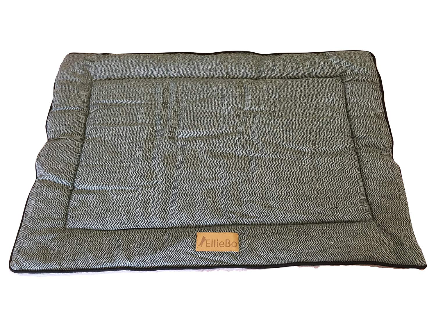 Ellie-Bo Large Reversible Tweed and Grey Faux Fur Mat for 36-inch Dog Cage, 87 x 57 x 3 cm (L x W x H)