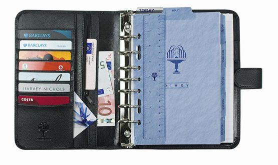 Collins Balmoral Premium Leather Desk Organiser Week to View 2020 - Black - Image 2