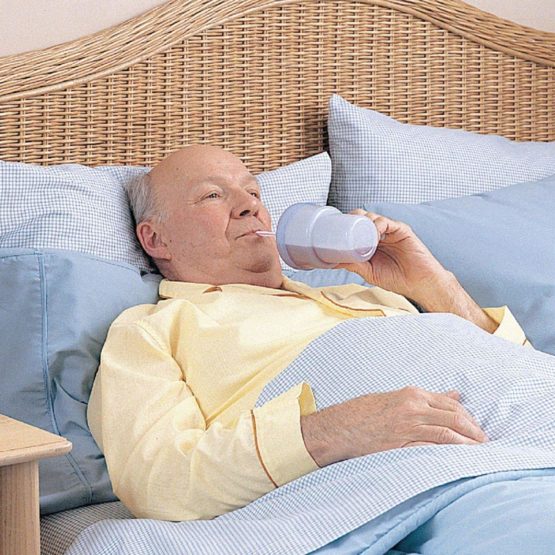 Sammons Preston Kennedy Cup, Spillproof Adult Sippy Cup with Handle & Secure Lid, 7 oz. No Spill Cups to Drink Hot & Cold Liquids Lying Down, Daily Living Glasses for Disabled & Elderly with Weak Grip - Image 3