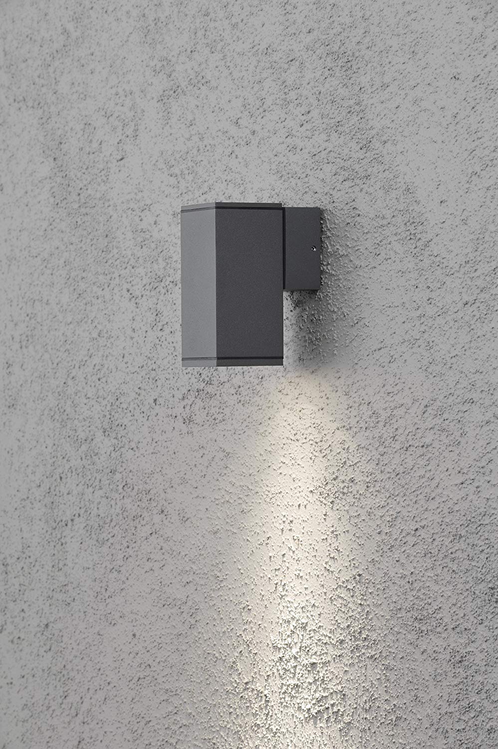 Konstsmide Outdoor Wall Lights/Monza Down Modern Outdoor Wall Lantern/1 x 35 W GU10 Max Wall Lamp/Clear Glass Lens/Aluminium/IP44/Outside Light Anthracite - Image 2