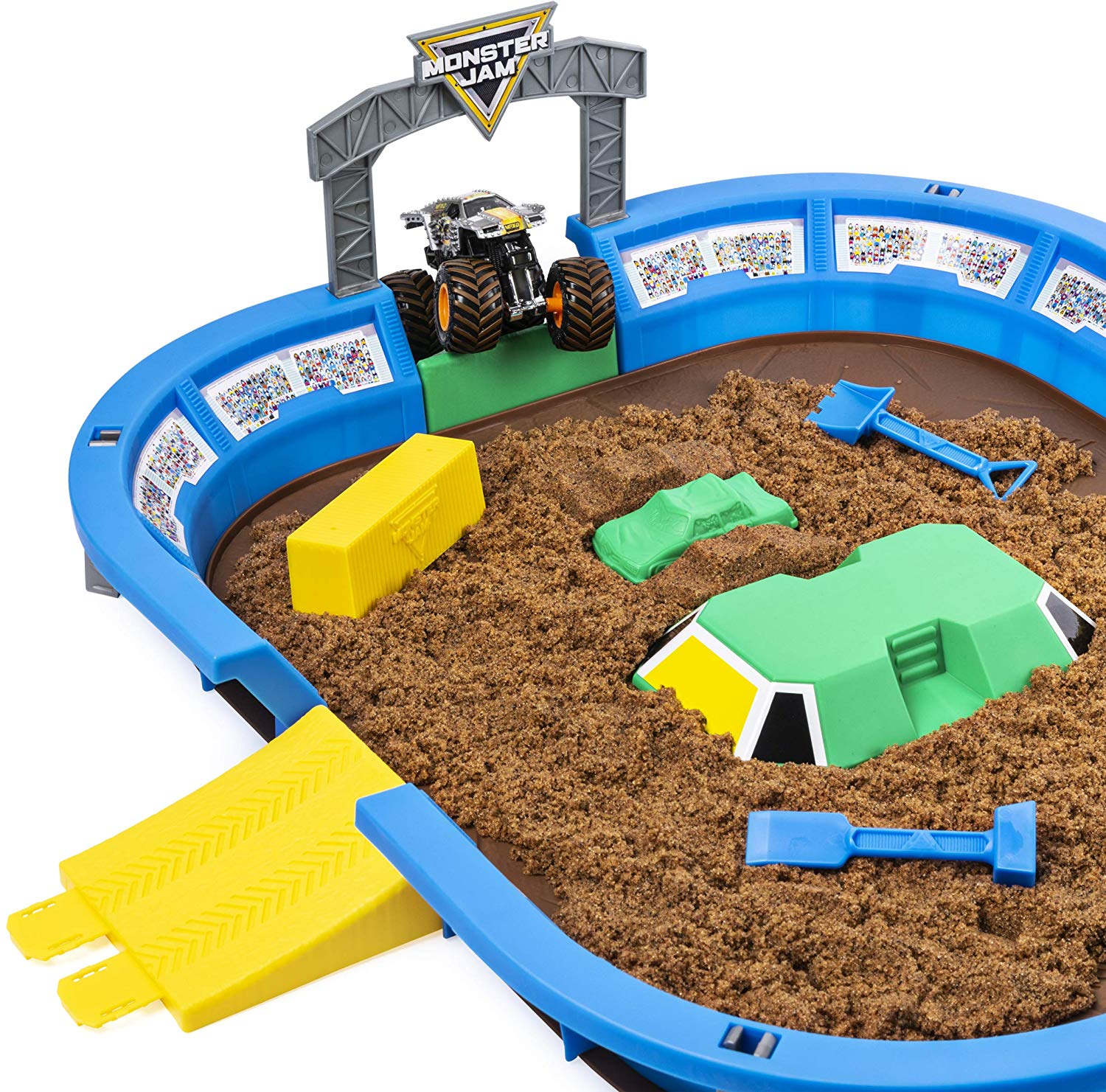 Monster Jam Monster Dirt Arena 61-cm Playset with 907.2 g of Monster Dirt and Exclusive 1:64 Scale Die-Cast Monster Jam Truck - Image 3