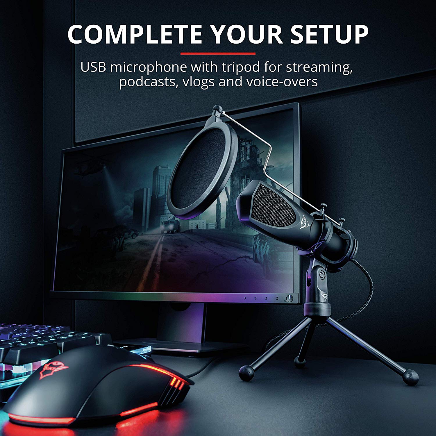 Trust Gaming GXT 232 Mantis Streaming Gaming Microphone for PC PS4 and PS5, USB Connected, Including Shock Mount - Image 3