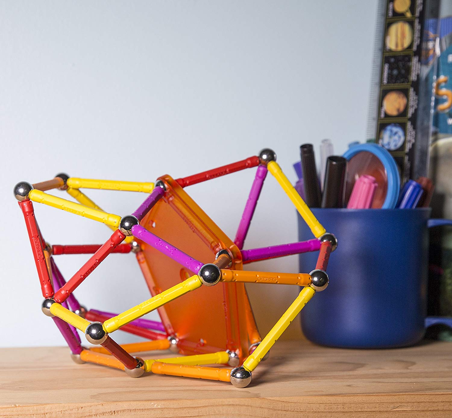 Geomag 264 Color Classic Building Set, Transparent Yellows, Oranges, Reds and Violets, 127 Pieces, 27.7 cm x 46.3 cm x 29.8 cm - Image 4