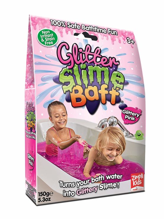 Glitter Slime Baff Pink from Zimpli Kids, Turns water into gooey, colourful slime, Xmas Gifts for Children, Christmas Presents for Girls & Boys