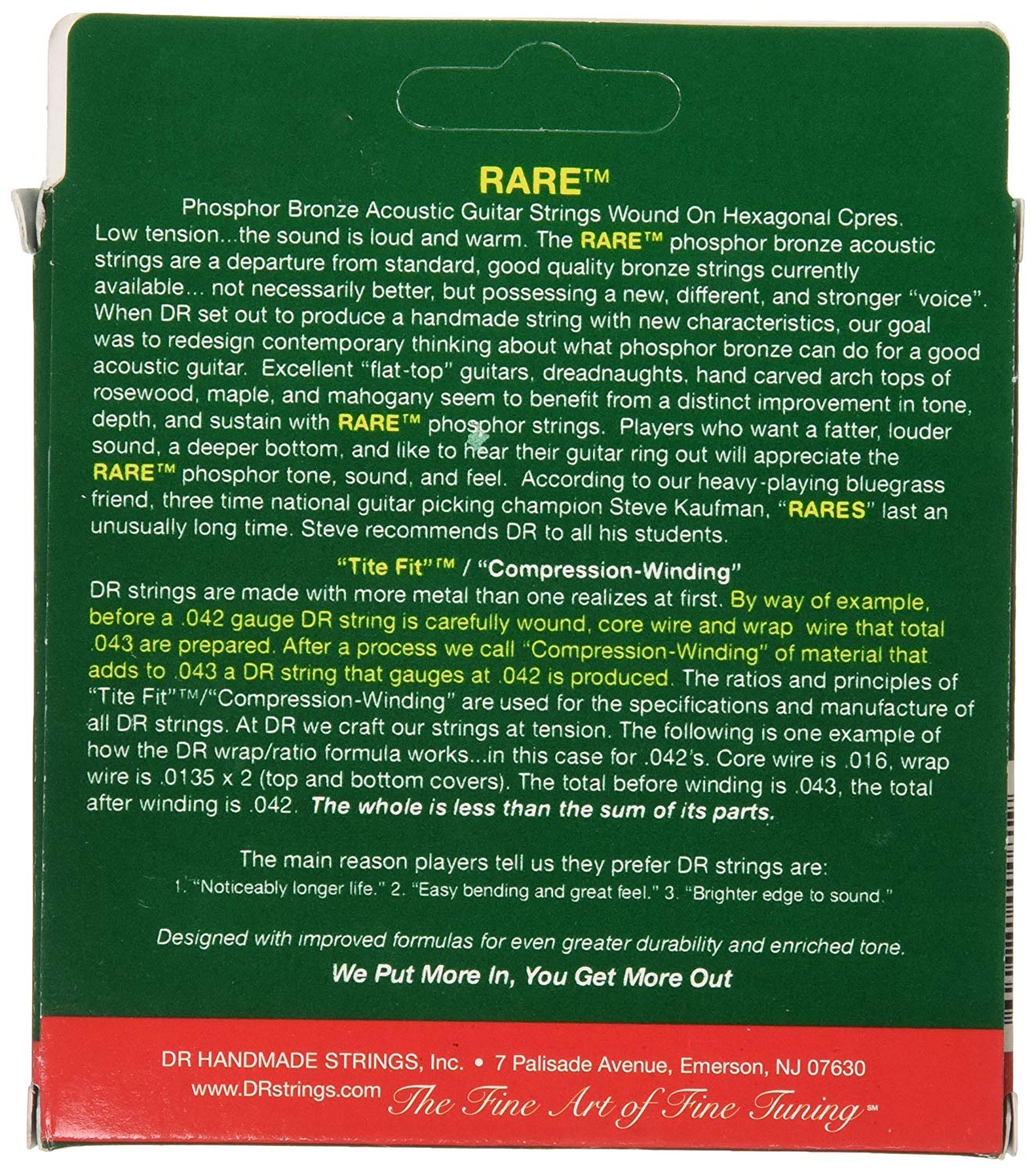 DR RPML-11 Strings RARE™ - Phosphor Bronze Acoustic Guitar Strings: Custom Light 11-50 - Image 2