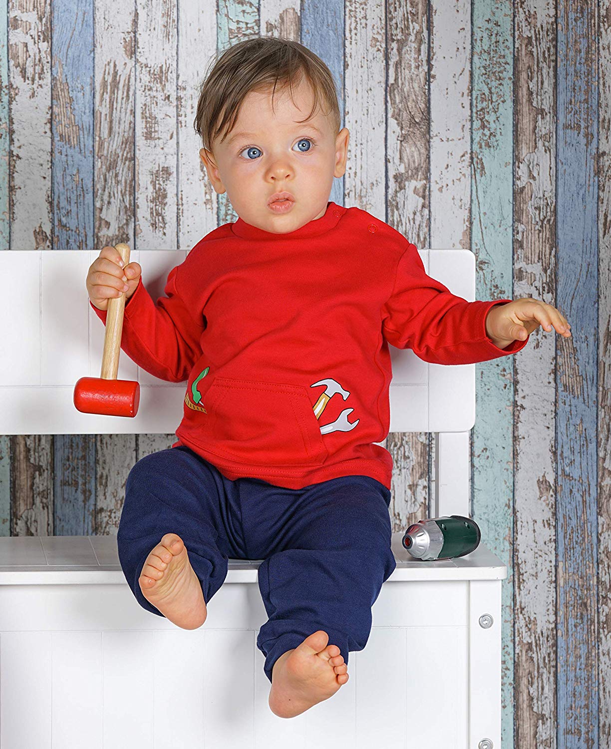 Playshoes Schnizler Unisex Baby Interlock Baby Breeches Trousers, Blue (Marine), 68 - Image 3