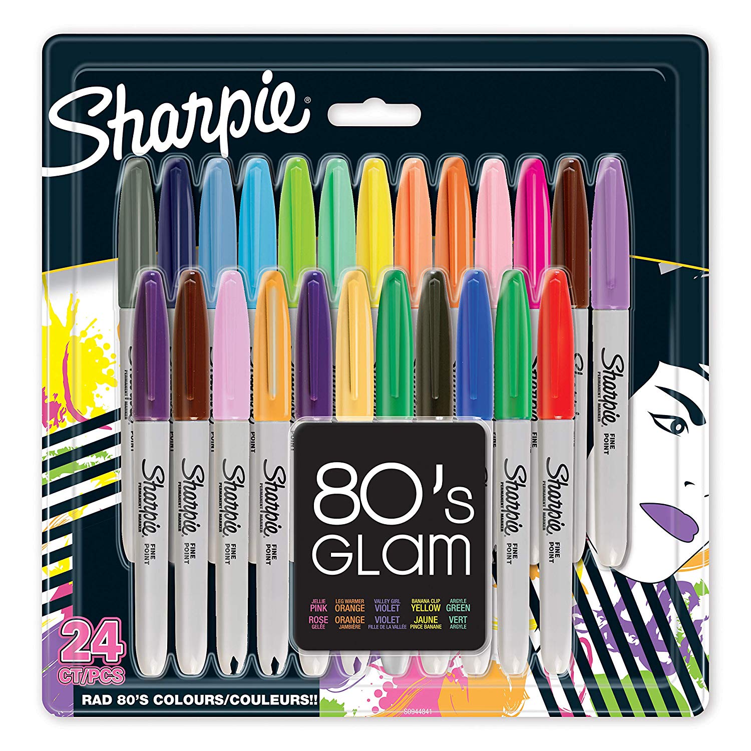 Sharpie Permanent Markers, Glam, 1 count (Pack of 24)