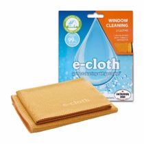 E-Cloth Window Cleaning Set, Reusable Microfibre Cleaning Cloths, 300 Wash Guarantee, Orange, 2 Cloth Set