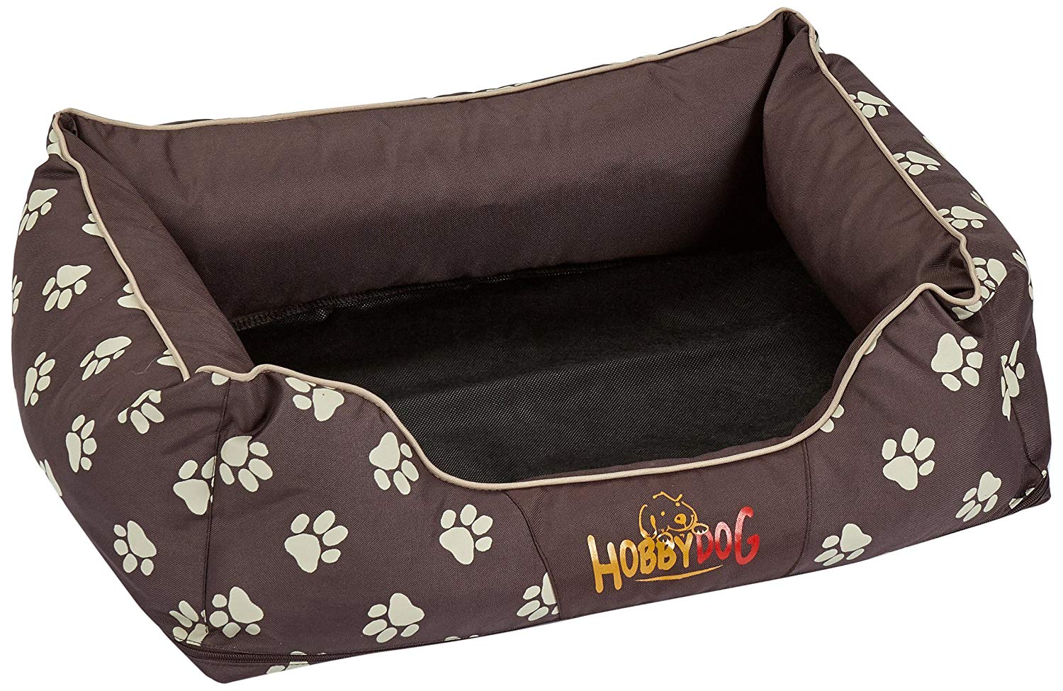Hobbydog Cordura Durable Prestige Dog Bed, Large, Brown with Beige Paws - Image 2