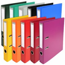 Exacompta Prem'Touch PVC Lever Arch Files, A4, 50 mm Spine, 2 Rings - Assorted Vivid colours, Pack of 10