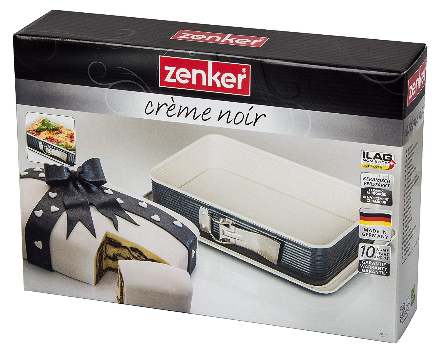 Zenker Rectangular Creme Noir Springform, Stainless Steel, Grey/Beige, 28 x 18 x 7 cm - Image 4