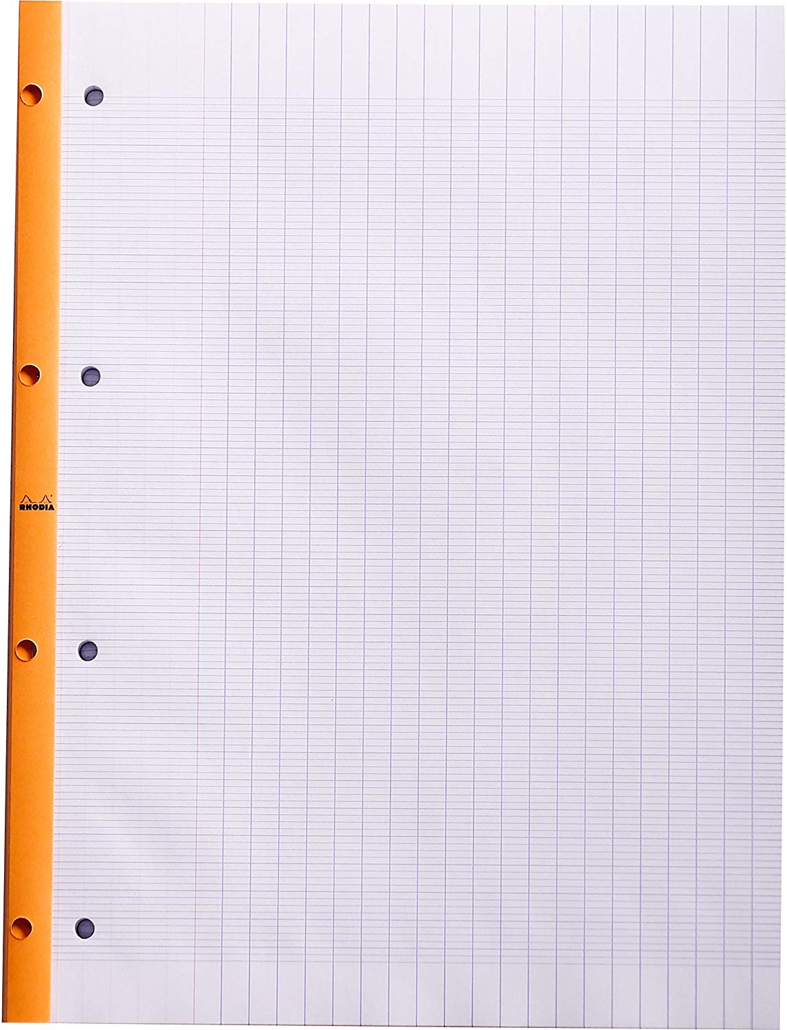 RHODIA 118015C, Orange Side Stapled Notepad, A4, Large Seyès Tiles, 80 Detachable Sheets Perf. 4 Holes - Image 2