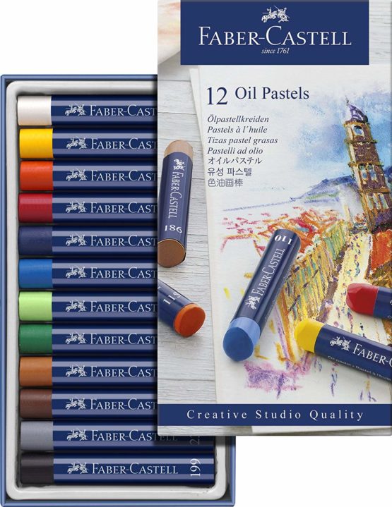 Faber-Castell Creative Studio, Vivid Coloured, Intense Luminosity Oil Pastel Set of 12 - Image 3
