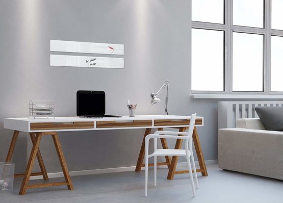 SIGEL GL101 Magnetic Glass Board / Magnetic Pinboard, 12 x 78 cm, pure white - Artverum - Image 2