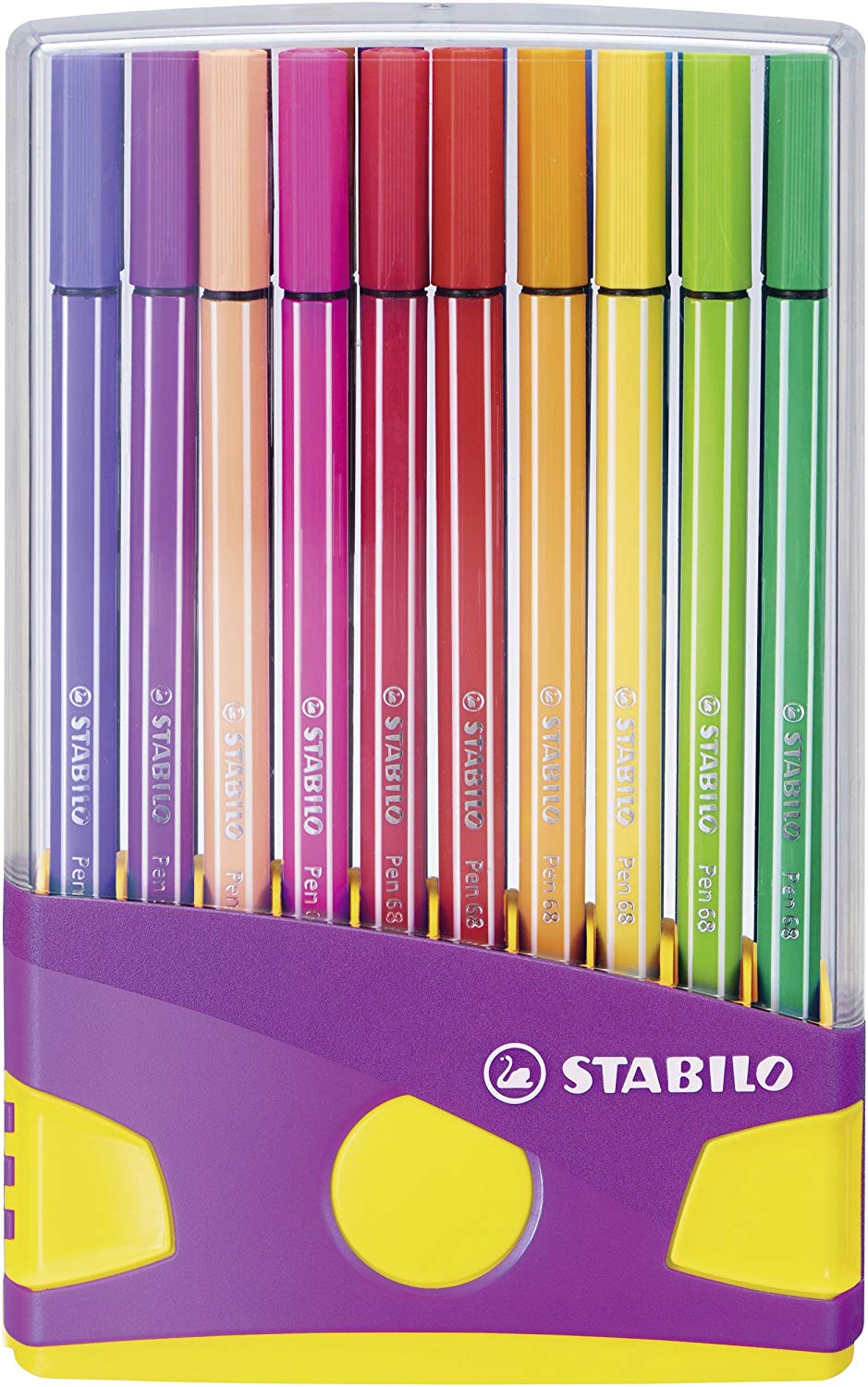 STABILO Premium Felt Tip Pen Pen 68 ColorParade 20 assorted colours, lilac, 20 count (Pack of 1)