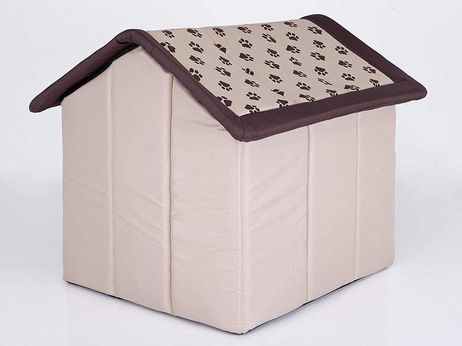 Hobbydog Dog House, Size 4, Beige with Paws - Image 3